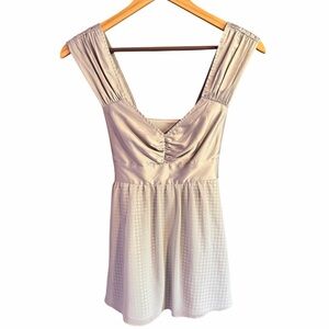 Y2K Express Tie Back Babydoll Top Silver McBling Size 4